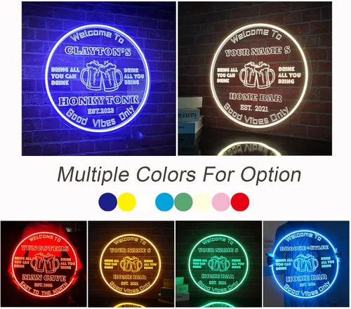 Vista 3 de Letreros de cerveza de neón personalizados, letreros de barra de neón personalizados, barra de nombre pesonalizada, letrero de luz LED
