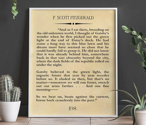 Vista 2 de Arte de pared de Gatsby, póster de Gatsby, cita de Gatsby, decoración de gran Gatsby, cita de Gatsby, F Scott Fitzgerald, cita de Gatsby, arte