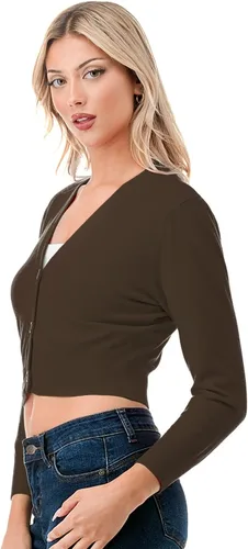 Vista 6 de Cárdigan corto de manga 34 para mujer (S-XXL)