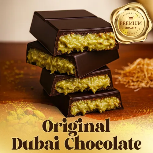 Vista 3 de Ceres Gourmet Barra de chocolate oscuro Dubai Pistachio Knafeh 3.5 oz
