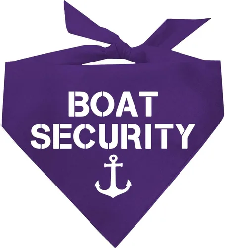 Vista 3 de Bandana de seguridad para perro Triángulo ajustable 100% algodón Hecho en Estados Unidos Amante de los barcos Capitán Playa Lago Negro