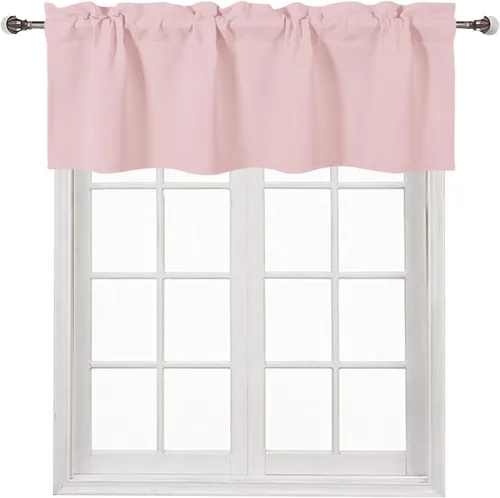 Vista 16 de DWCN Cenefa para ventana de cocina, con bolsillo para barra, para ventana, sala de estar/sótano, 36 x 16 pulgadas de largo, 1 panel, beige