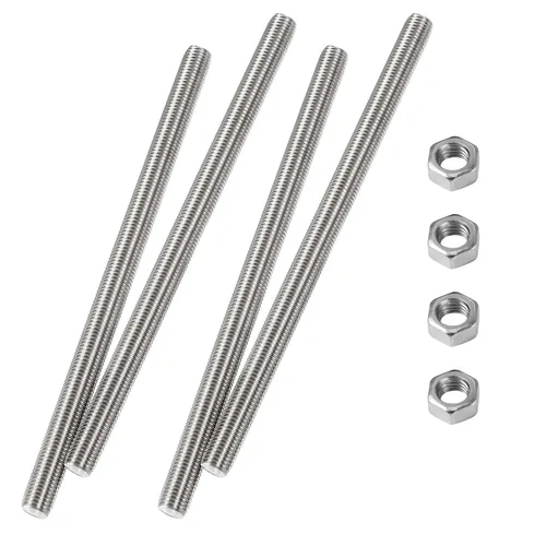 Vista 6 de Varilla y pernos totalmente roscados M6 x 3.937 in, varillas de rosca derecha de acero inoxidable 304, paso de rosca M6-1 para pernos de anclaje