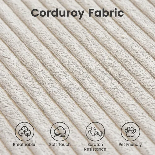 Vista 5 de Sofá seccional modular en forma de nube, sofá en L con otomano, sofá cama de 260 cm de tamaño grande, sofás cama de corduroy para sala de estar