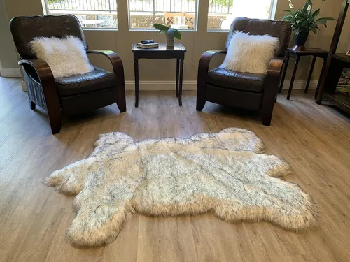 Vista 17 de LAMBZY - Alfombra de piel de oveja sintética súper suave hipoalergénica sedosa, estilo peluche de oso, para sala de estar, habitación de niños, sofá