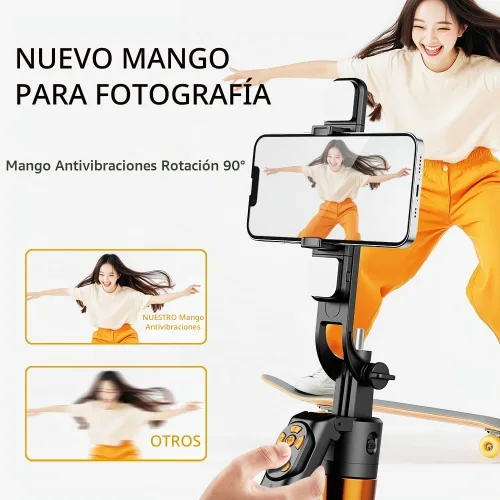Vista 5 de Trípode para selfie de seguimiento automático de 70 pulgadas, rotación de 360°, soporte de trípode extensible para teléfono para selfies, grabación