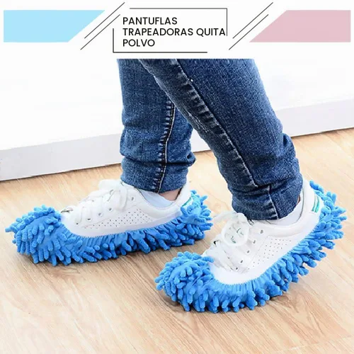 Vista 6 de Cosywell 5 pares de 10 pantuflas de mopa para suministros de limpieza de pisos, pantuflas de microfibra lavables y reutilizables, calcetines