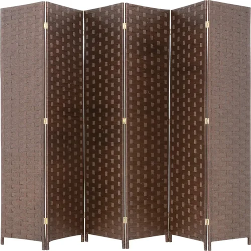 Vista 11 de FDW - Mampara plegable y portátil de madera con diseño de malla tejida para casa y oficina