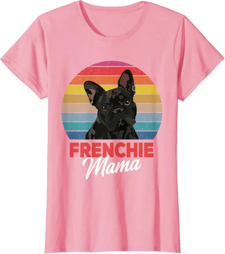 Vista 14 de Frenchie Mama - Camiseta divertida de regalo para niñas y perros Bulldog Francés, Negro, S