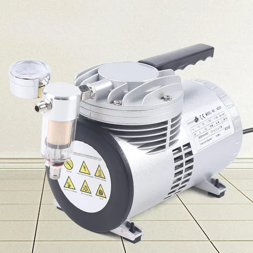 Vista 3 de Bomba de vacío de 1/4HP Bomba de vacío sin aceite Bomba de vacío de aire de paleta rotativa de una etapa con 600mmHG Grado de vacío Pro Bomba