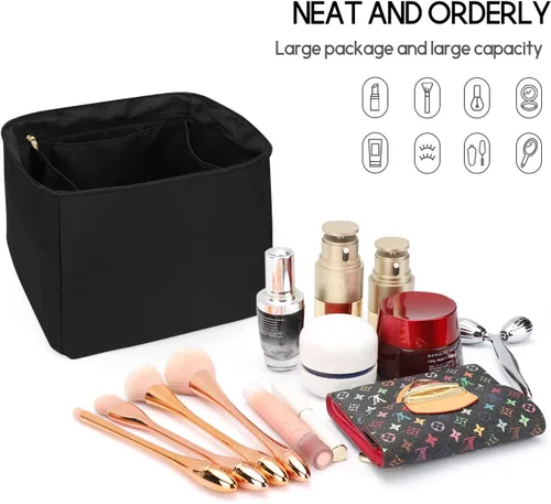 Vista 5 de LEXSION Organizador de bolsos sedosos para bolsas de Picotin 1822, organizador de bolso, inserto de lujo con cremallera, bolso de mano, moldeadores