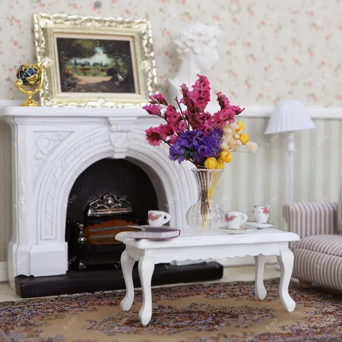 Vista 2 de iLAND Accesorios de casa de muñecas en miniatura para muebles de casa de muñecas, jarrones de vidrio con juego de flores secas (4 piezas elegantes)