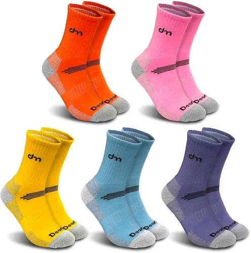 Vista 5 de DEARMY Calcetines deportivos de senderismo para mujereshombres, los mejores regaloscalcetines deportivos acolchados que absorben la humedad (5 pares)