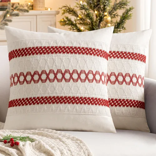 Vista 13 de MIULEE Fundas de almohada lumbares decorativas bohemias, cojín de algodón retro, tejido rustico de macramé para el hogar para cama, sofá, silla Azul