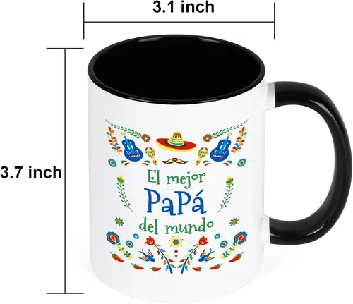 Vista 7 de YHRJWN Papa Gifts - Taza de café El Mejor Papa Del Mundo, regalos para el día del padre, regalo de cumpleaños para papá de parte de hija o hijo, 11