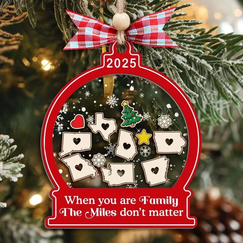 Vista 8 de Adornos de Navidad personalizados 2025 – Adornos personalizados de globo de nieve para familias de 2, 3, 4, 5, 6, 7, 8, 9 y 10 miembros, adorno