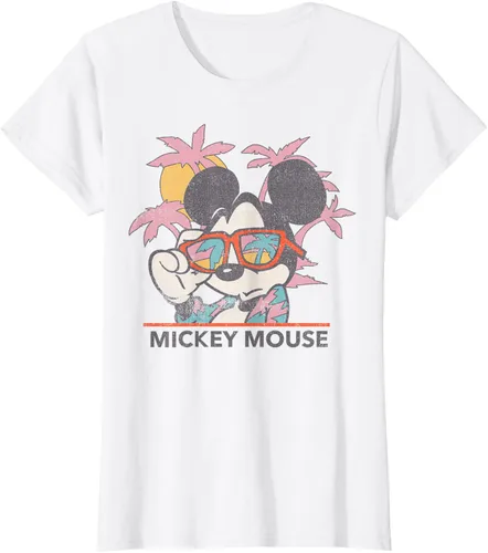 Vista 15 de Disney Mickey and Friends Mickey Mouse Tropical Retrato Camiseta S Negro