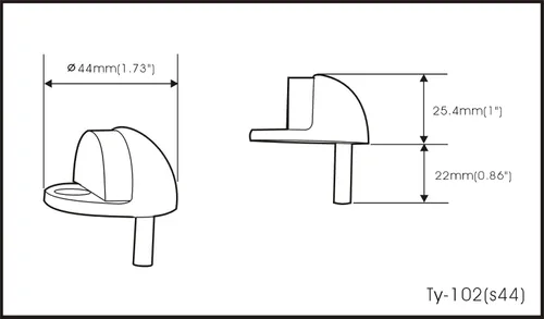 Vista 2 de QCAA Tope de puerta de piso de cúpula baja de latón macizo, espacio de 1/4"-3/4" desde Floor Buttom, latón pulido, 1 paquete, fabricado en Taiwán