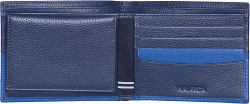 Vista 2 de Nautica Pebble Two-Tone Leather Wallet