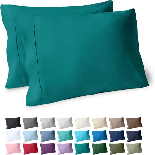 Vista 10 de Bare Home Juego de 2 fundas de almohada de microfibra de tamaño estándar, fundas de almohada refrescantes, doble cepillado, fácil cuidado, cierre