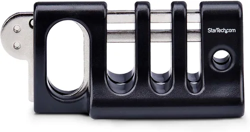 Vista 3 de StarTech - Bloqueo de anclaje para cable periférico, TAA (organizador de cables) Uso con cable de seguridad para laptop, teclado/mouse seguro