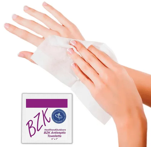 Vista 3 de HAO BZK - Toalla húmeda antiséptica (125 unidades) de 5 x 7 pulgadas, toallitas húmedas para limpieza de manos y cuerpo, sin alcohol, toallas
