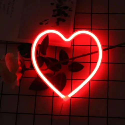 Vista 9 de Letrero de neón con forma de corazón rosa, funciona con pilas o USB, luces LED para decoración del día de San Valentín, regalos de San Valentín