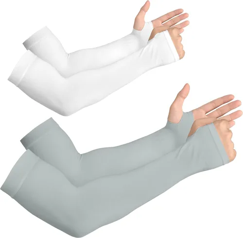 Vista 22 de YESLIFE Mangas de protección solar UV para hombres y mujeres, manga deportiva de enfriamiento UPF 50
