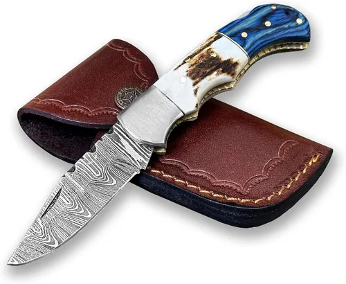 Vista 17 de Cuchillo plegable de bolsillo de acero de Damasco personalizado, regalo personalizado para marido, papá, novio, regalos de padrinos de boda, regalos