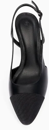 Vista 4 de Coutgo Zapatos de tacón bajo y grueso para mujer, tacón bajo y grueso, empalme, para oficina, boda, vestido de tacón