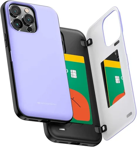 Vista 47 de GOOSPERY Parachoques magnético para puerta compatible con iPhone 15, funda con tarjetero, cartera con cierre magnético automático, protector de Azul