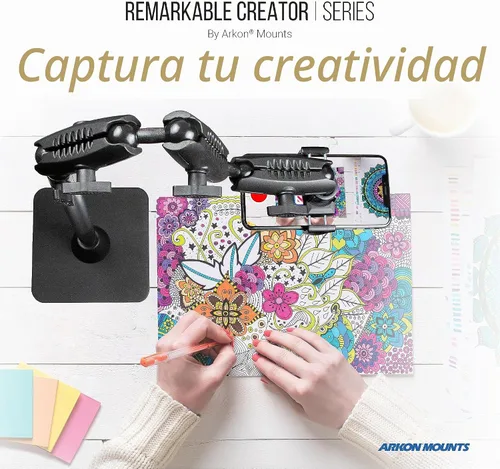 Vista 8 de ARKON Mounts - Kit completo de soporte para teléfono, soporte de mesa ajustable para teléfono celular y soporte para tableta con anillo de luz