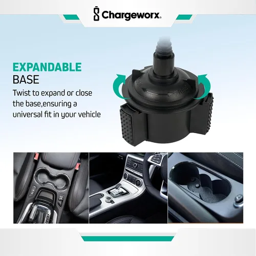 Vista 6 de Soporte magnético para teléfono – Soporte universal para teléfono celular de coche con cuello de cisne ajustable de 360° y base de bloqueo