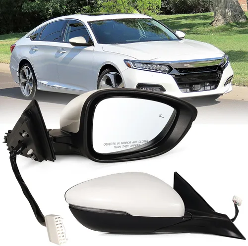 Vista 12 de Espejo de puerta lateral izquierdo para Honda Accord LX, Sport 2018-2022 丨 Eléctrico 丨 Sin calefacción, sin señal de giro, compatible con pintura