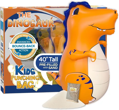 Vista 19 de INFLATABLE DUDES Kids Punching Bag- Bop Bag Sand-Base Pre-filled with Sand, Bop Bag, Inflatable Toy, Punching Bag for Kids, Enhanced Bounce-Back