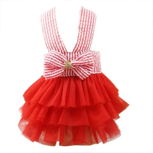 Vista 4 de Vestido de perro para cachorro, lindo perrito, mascotas, ropa para perros pequeños, ropa con tutú, arnés XS
