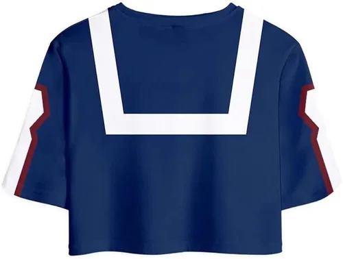 Vista 3 de ANHUL MHA - Traje de 2 piezas con parte superior corta para Halloween y cosplay