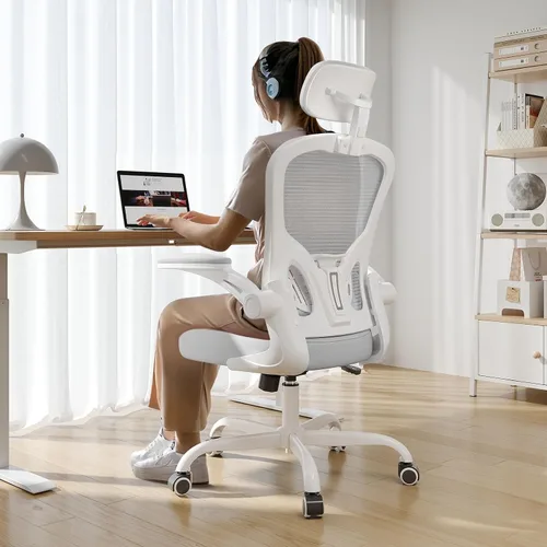 Vista 10 de Silla de oficina ergonómica, capacidad de 330 libras, silla de computadora con respaldo alto para largas horas, cómoda, silla ejecutiva giratoria