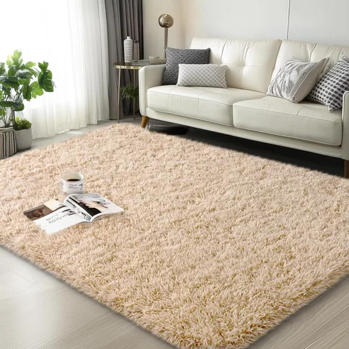 Vista 16 de Mugorn - Alfombras suaves y esponjosas de 2 x 3 pies para el hogar, alfombra pequeña con 4 mallas antideslizantes, color negro, 2 x 3 pies