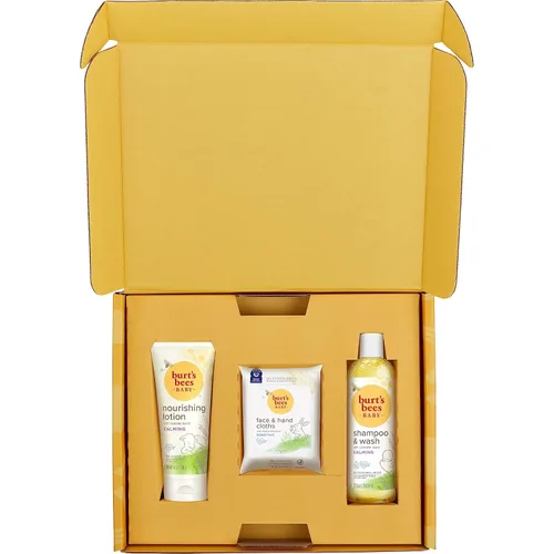Vista 8 de Burt's Bees Set de regalo para baby showers, incluye productos esenciales para bebés, champú y lavado con lavanda, loción corporal, toallitas