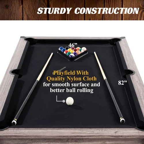 Vista 3 de Barrington Billiards 7' Drop Pocket Pool Table 3-in-1 Combo Table, Dining Top, Table Tennis and Billiards with Accessories