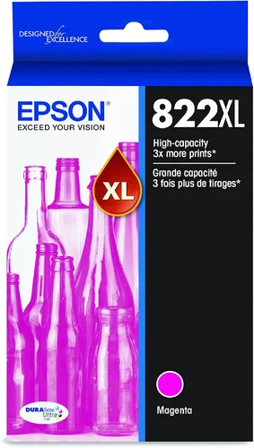 Vista 5 de EPSON T822 DURABrite Ultra Ink Cartucho negro de alta capacidad y cartucho magenta de alta capacidad T822 DURABrite Ultra Ink (T822XL320-S)
