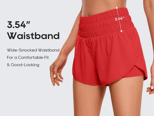 Vista 5 de CRZ YOGA Pantalones cortos de correr de cintura alta para mujer de 3 pulgadas, transpirables, para atletismo, tenis, gimnasio, entrenamiento
