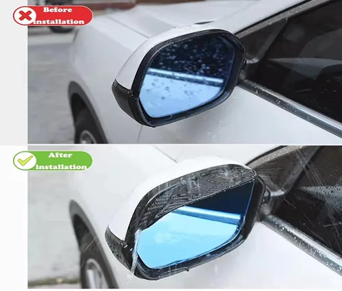 Vista 4 de MENDX Car Rearview Mirror rain Eyebrow for J-eep Wrangler 2020 Car Rear View Side Glass Mirror Trim Frame Rain Shield Sun Visor Shade Eyebrow