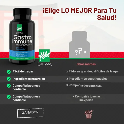 Vista 9 de Daiwa GastroImmune Suplemento de salud intestinal e inmunidad, 60 cápsulas