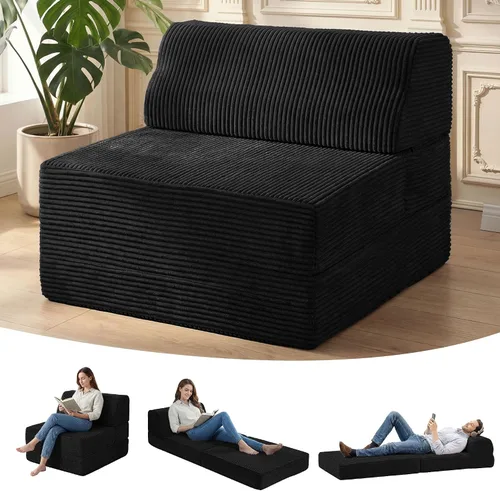 Vista 11 de Kasunpul sofá cama plegable con cojín, sofá cama plegable de espuma viscoelástica, silla cama convertible con funda lavable, sofá futón para piso