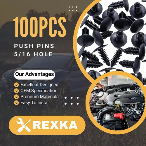 Vista 2 de Rexka 100 unids Fender Bumper Shield Fender Liner Push Pin Retener Clips 6030441 para Jeep Dodge Ram Chrysler