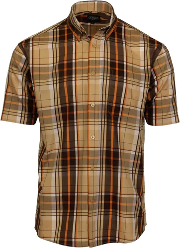 Vista 24 de Gioberti Men's Casual Plaid Button Down Short Sleeve Shirt 1162 - Royal / Negro / Gris