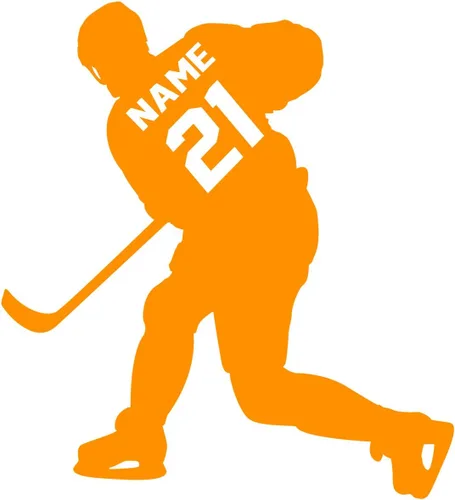 Vista 11 de VWAQ - Adhesivo decorativo para pared con diseño de jugador de hockey, personalizable, para habitación de niños, CS23