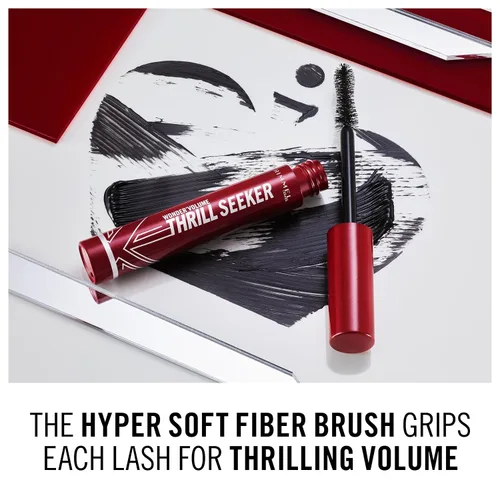Vista 7 de Rimmel London Wonder'Volume Thrill Seeker, 001 Extreme Black, rímel, volumen audaz, alargamiento, sensación sin peso, no se aglutina, sin manchas